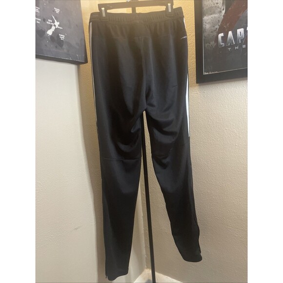 ADIDAS Tapered Zip Leg Size S Black White Logo Men's Sweatpants - Picture 5 of 7
